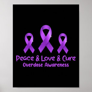 Poster Paz Amor e Cura Sensibilização Para A Sobredosagem