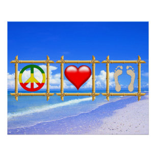 Póster Paz, Amor E Sandy Feet