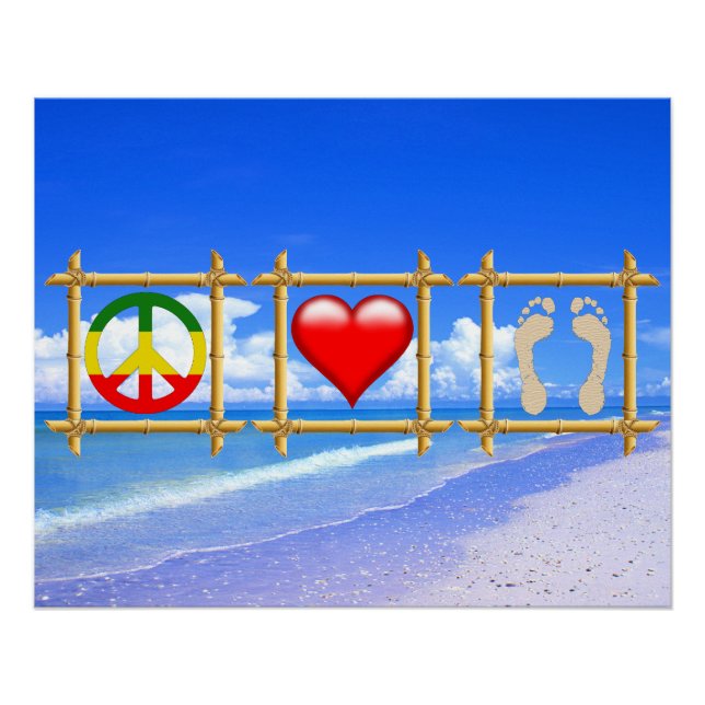 Póster Paz, Amor E Sandy Feet (Frente)