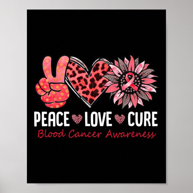 Poster Paz Amor Esperança Cancer Sanguíneo Sensibilização (Frente)