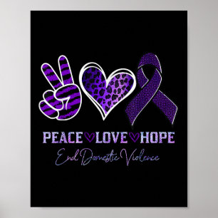 Poster Paz Amor Esperança Leopardo Acabar com a Violência