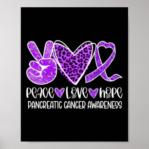 Poster Paz Amor Esperança Leopardo Câncer de pâncreas A