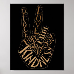 Poster Paz Amor Esperança Mês da História Negra Homens Mu