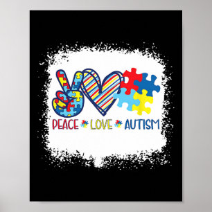 Poster Paz Amor Fita Autismo Atenção Aceitar Amor