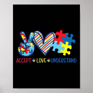 Poster Paz Amor Fita Autismo Atenção Aceitar Amor