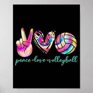 Poster Paz Amor Jogador de Voleibol Estilo Tie Dye Mulher
