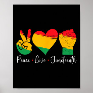 Poster Paz Amor Juneteenth 1865 Orgulho Negro Homens Mulh