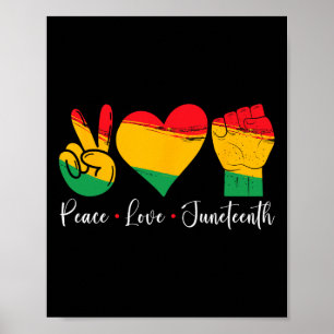 Poster Paz Amor Juneteenth 1865 Orgulho Negro Homens Mulh