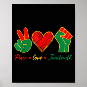 Poster Paz amor juneteenth orgulho negro liberdade 4 de