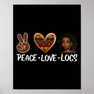 Poster Paz Amor Locs Melanina Negra Mulheres Histor Afric