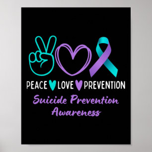 Poster Paz Amor Prevenção Suicídio Sensibilização Teerão 