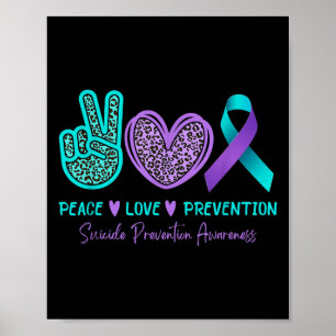Poster Paz Amor Prevenção Suicídio Sensibilização Teerão