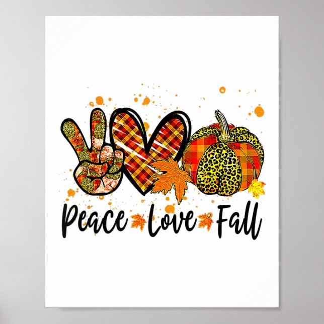 Poster Paz Amor Queda Abóbora Abcecada outono Queda Ação  (Frente)