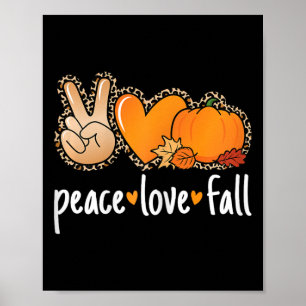 Poster Paz Amor Queda Abóbora outono Dia de Ação de Graça