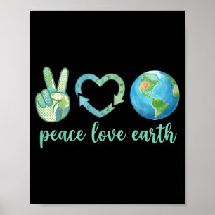Poster Paz amor terra eco friendly natureza dia da terra