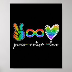 Poster Paz Autismo Amor Infinito Símbolo Autismo Consciên