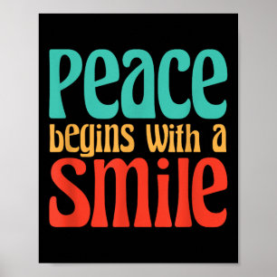 Poster Paz Começa Com Uma Citação De Filosofia De Sorriso
