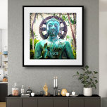Póster Paz de Buda Azul Turquesa Azul no Havaí<br><div class="desc">"Paz." Eu descobri alegremente esta estátua Asiática Buda em um ambiente exuberante de jardim havaiano, exuando paz e solidão. Sempre que olho para esta imagem serena de poster, isso me faz contemplar e imaginar o que posso realizar. Faz um presente de excelente para alguém especial! Você pode personalizar facilmente este...</div>