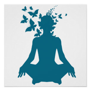 Póster paz de espírito positiva da energia da meditaçã
