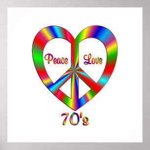 Póster Paz e Amor dos anos 70