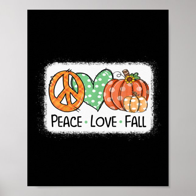 Poster Paz E Amor E Queda A Pumpkin Autum Queda Feliz (Frente)