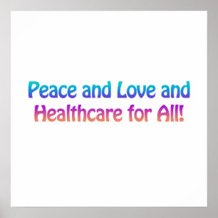 Poster Paz e Amor e Saúde para Todos