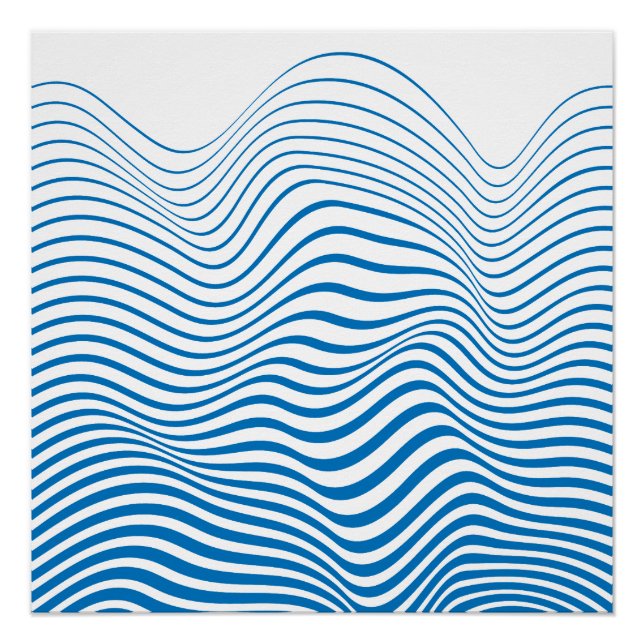 Póster Paz e equilíbrio calmo linhas azuis (Frente)