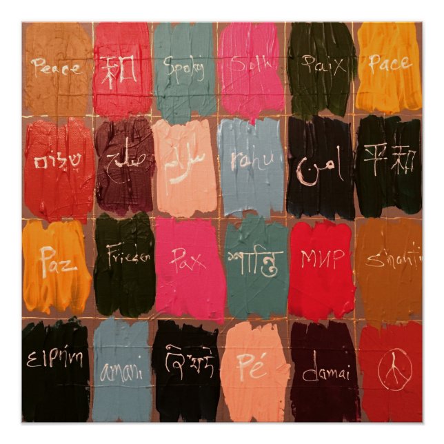 Póster Paz em 24 línguas (Frente)