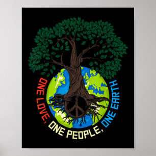 Poster Paz em Árvore Amor - Proteção Ambiental Terra D