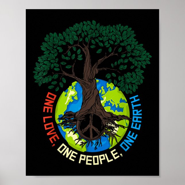 Poster Paz em Árvore Amor - Proteção Ambiental Terra D (Frente)