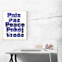 Paz em Muitos Idiomas Corações Azuis