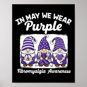 Poster Paz Esperança Amor Gnomos Roxo Fibromialgia