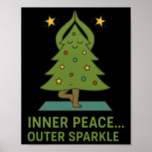 Poster Paz Interior Brilho Exterior Árvore de Natal de Yo