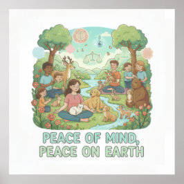 Poster Paz Motivacional na Mente, Paz na Terra Design
