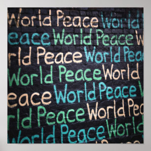 Poster Paz Mundial, Amor Colorido e Pacífico