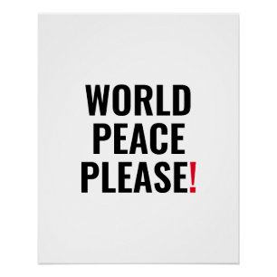 Póster Paz mundial, por favor, protesto de sem guerra ver