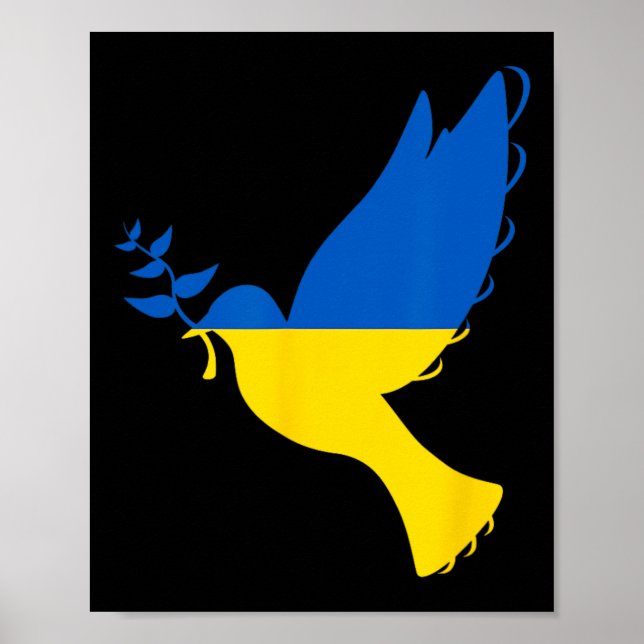 Poster Paz Na Pomba Da Ucrânia. Fique Com A Ucrânia. Apoi (Frente)