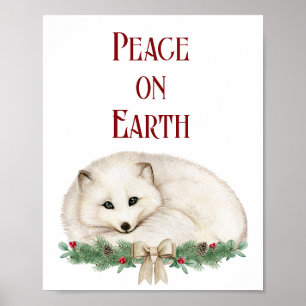 Poster Paz na Terra Raposa Branca de Natal