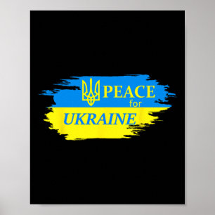 Poster Paz Para a Ucrânia Bandeira Ucraniana Logotipo da