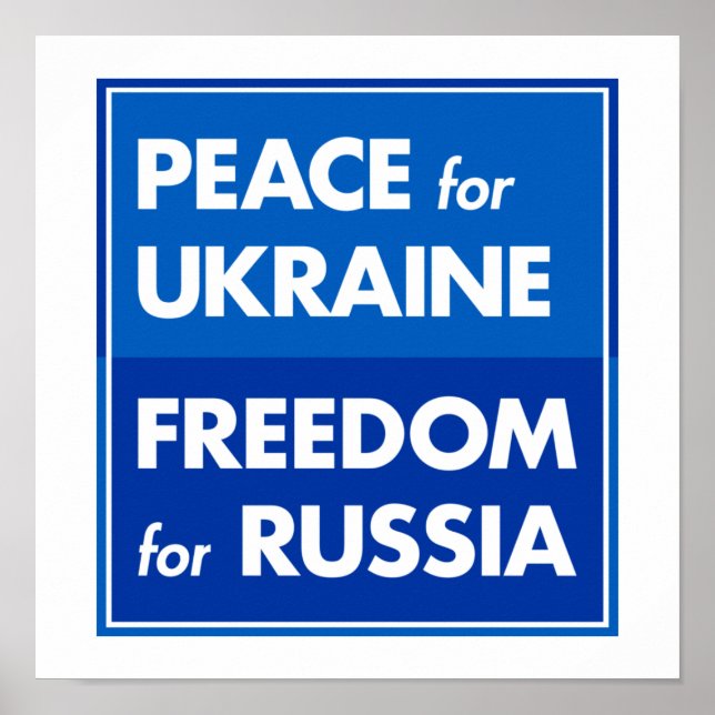 Poster Paz para a Ucrânia Liberdade para a Rússia (Frente)
