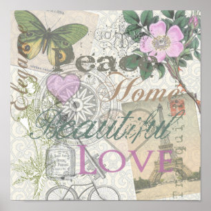 Poster Paz Vintage Casa Belo Amor