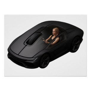 Póster PC Mouse-Car: Clique na velocidade de um supercarr
