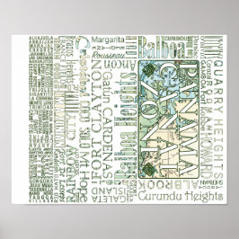 Poster PCZ - Locais da Zona do Canal do Panamá com Mapa