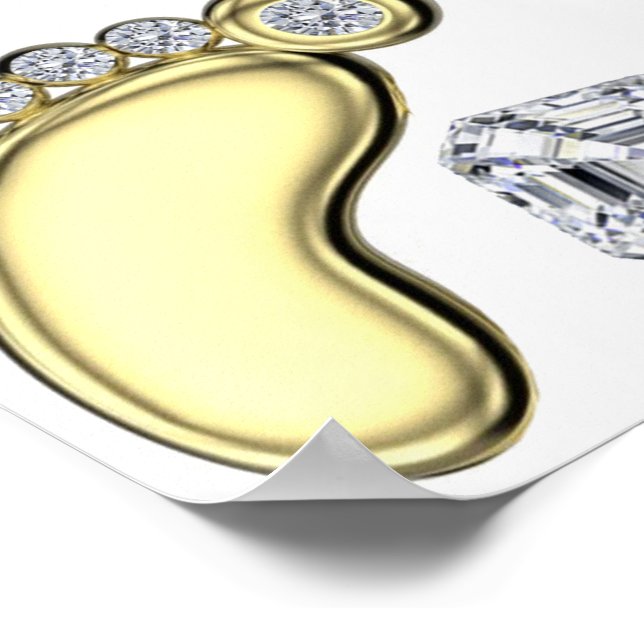 Poster Pé de Bebê Dourado (Borda)