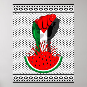Poster Pé de resistência da Palestina em Watermelon