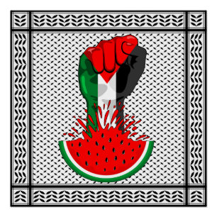 Póster Pé de resistência da Palestina em Watermelon