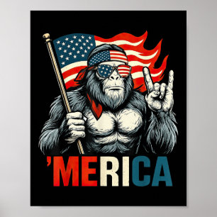 Poster Pé Grande América Rocha Bandeira Americana Patriót
