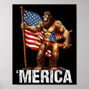 Poster Pé Grande América Rocha Bandeira Americana Patriót