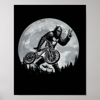 Poster Pé Grande Andando de Bicicleta Mountain Bike Vinta