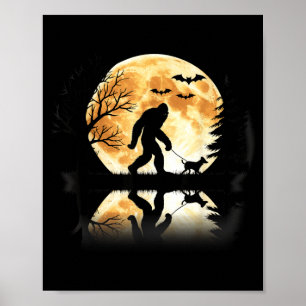 Poster Pé Grande Caminhando Com Cachorro Lua de Halloween